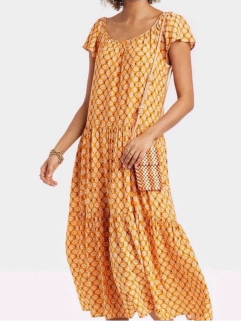 Knox Rose Mustard Yellow Printed Maxi Dress